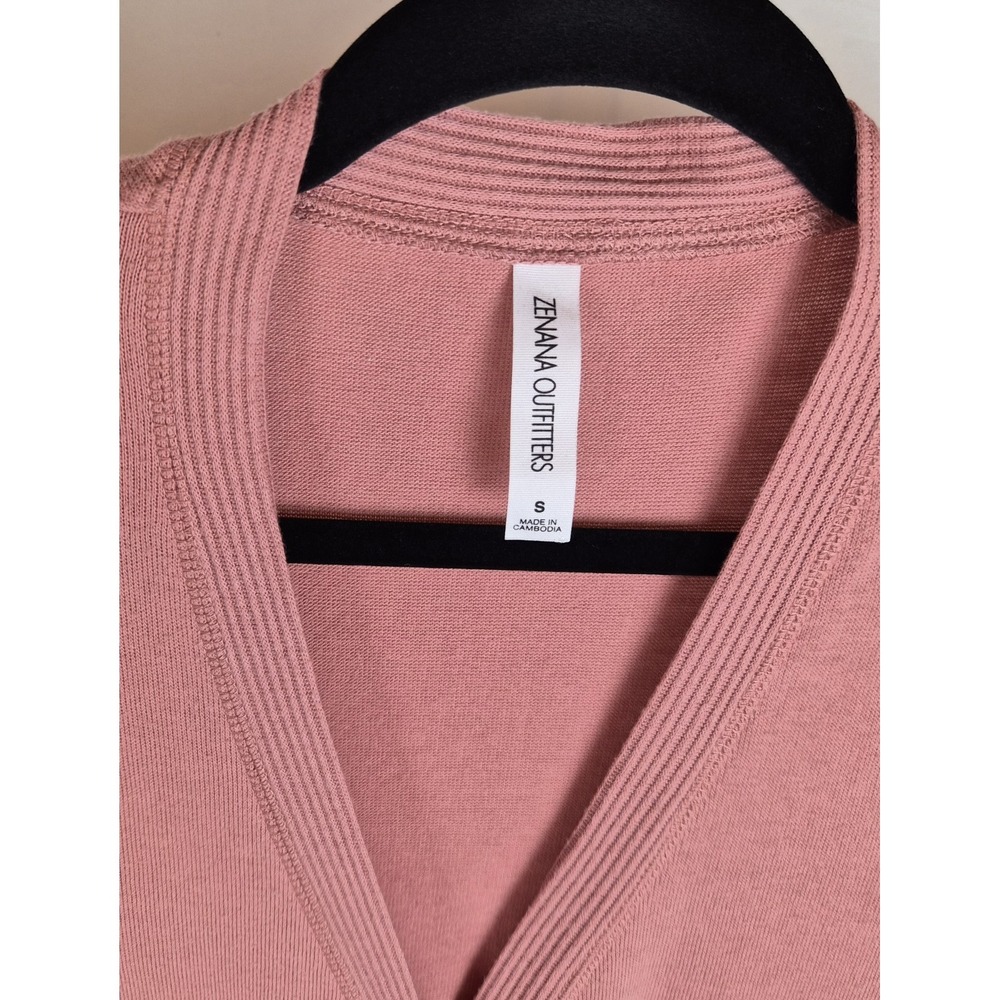 Zenana Outfitters V-neck Cardigan Long Sleeve Ribbed Hem Snap Buttons Coral SM - Picture 2 of 6